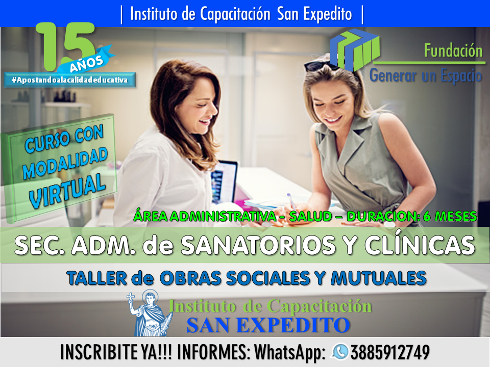 SEC.ADM.EN SANATORIO Y CLINICAS + TALLER DE OBRAS SOCIALES Y MUTUALES